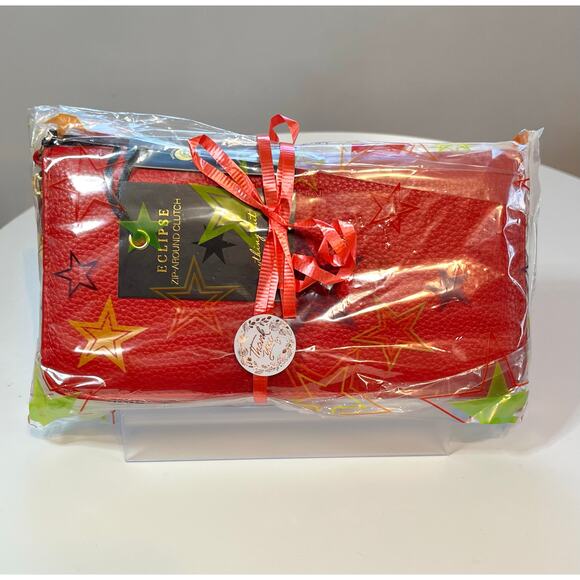 Kedzie ECLIPSE Zip Around Red Clutch Wristlet Vegan Leather NWT Retail $29 - Picture 8 of 11